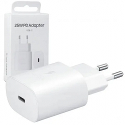 Incarcator retea Super Fast Charging pentru Samsung A54/A52/A52S/A53/A23/A33/A70/A80/S20/S20 FE/Note 20 USB C 25W Alb Blister 