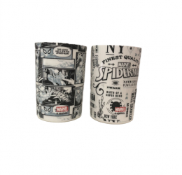 Set 1 pahar Marvel cu Spiderman pentru copii 260 ml in culorile alb si negru 