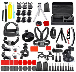Set cu 216 accesorii pentru camerele GoPro Hero Sony Action Camera si Xiaomi Y perfecte pentru aventuri extreme culoare negru 