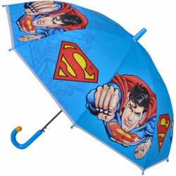 Umbrela de ploaie pentru copii cu Superman imprimat si design multicolor 