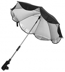 Umbrela pentru carucior cu sistem de prindere universal si protectie UV culoare Neagra 