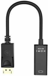 Adaptor de afisare DisplayPort la HDMI pentru conectarea monitorului la Chromebook MacBook Surface culoare neagra 