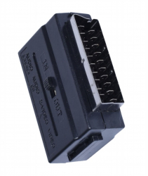 Adaptor SCART - 3RCA cu comutator pentru o conexiune simpla si eficienta Negru 