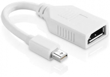 Adaptor tip cablu Mini DP tata la DP mama rezolutie video 4k 60Hz culoare alba lungime 15 cm 