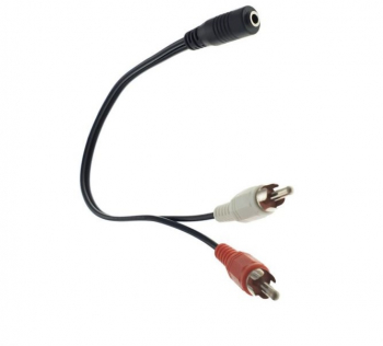 Cablu Adaptor Audio Jack F la 2 RCA 20 cm - conecteaza si transmite sunetul cu claritate negru 