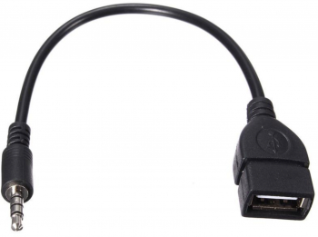 Cablu de sincronizare OTG USB cu port tip A si mufa jack 3.5mm 20cm culoare neagra