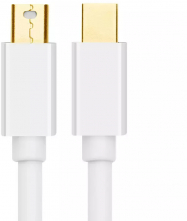 Cablu Mini DP tata la Mini DP tata cu suport Thunderbolt 2 rezolutie 4K si 60 Hz culoare alb si functie Mirror Mode pentru extinderea video 