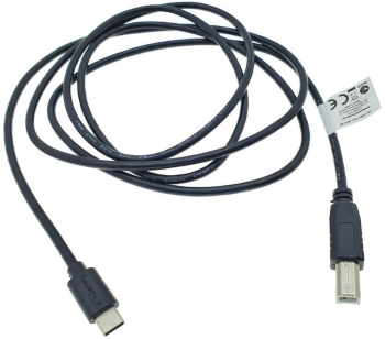 Cablu pentru imprimanta negru cu mufa USB-C la USB-B si o lungime de 1.8 metri