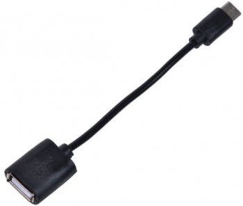 Cablu USB 2.0 la USB-C cu functie OTG pentru transfer de date de 13 cm disponibil in negru 