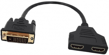Cablu video DVI la HDMI cu adaptare Splitter dual 24+1 pini negru 