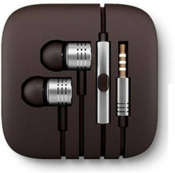 Casti in ear din metal echipate cu microfon si conector Jack 3.5 mm Ultra Bass Argintiu 