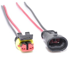 Conectori auto impermeabili cu 2 fire 2 pini lungime 13 cm culoare negru 