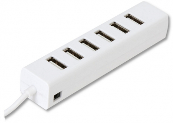 Hub alb cu 7 porturi USB 2.0 pentru conectarea rapida si usoara a mai multor dispozitive la PC sau laptop 