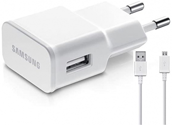 Incarcator pentru telefon cu cablu Micro-USB Samsung culoare alba fast charge 2A lungime cablu 1m 