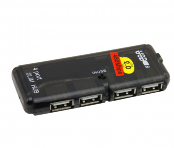 Simplifica conexiunile la PC sau laptop cu Hub-ul USB cu 4 porturi si indicator LED culoare Negru 