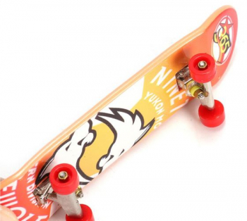 Skateboard fingerboard de ghidat cu degetul pentru copii portocaliu