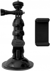 Suport cu montura si accesorii de fixare cu ventuza pentru camera GoPro cu design elegant in culoarea neagra 