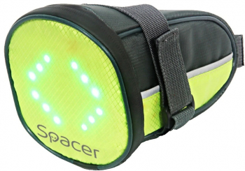 Geanta reflectorizanta Spacer pentru Bicicleta SPBB-LEDSign cu semnalizare LED prin telecomanda prindere tija sa 
