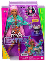 Papusa Barbie Extra Style creola cu Codite Impletite roz 