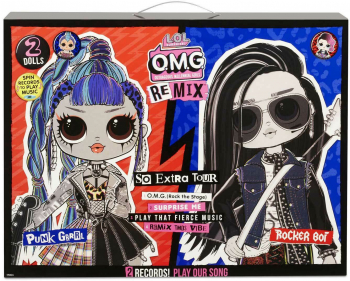 Set de joaca L.O.L Surprise O.M.G. - Remix Rocker Boy si Punk Girl 