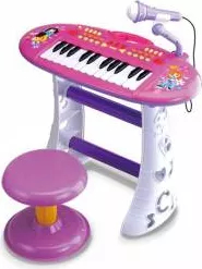 Set orga cu scaunel si microfon pentru fetite Little Princess 383 
