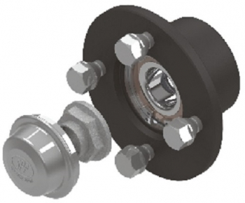 Butuc Roata Remorca cu 4 Prezoane M12x1.5 si Capac de Protectie Distanta intre Prezoane de 100mm