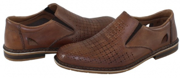 Pantofi casual barbati piele naturala - Rieker maro - Marimea 45 