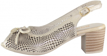 Pantofi cu toc dama piele naturala - Dogati shoes bej - Marimea 39 