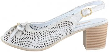 Pantofi cu toc dama piele naturala - Dogati shoes gri argintiu - Marimea 40 