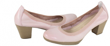 Pantofi cu toc dama piele naturala - Marco Tozzi roz - Marimea 40 