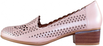Pantofi cu toc dama piele naturala - Yussi roz - Marimea 37 
