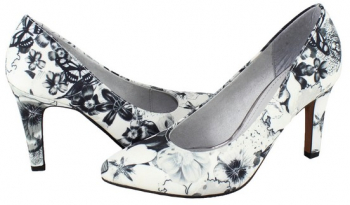 Pantofi cu toc dama - s.Oliver alb negru multicolor - Marimea 40 
