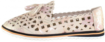 Pantofi dama piele naturala - Dogati shoes bej multicolor - Marimea 38 