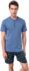 Pijama de barbati Vamp 18631 M bumbac albastru 
