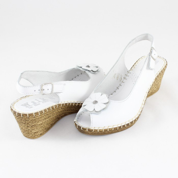 Sandale dama piele naturala - Walk in the city alb - Marimea 40 