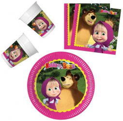 Set de petrecere din 36 de piese Masha si ursul 