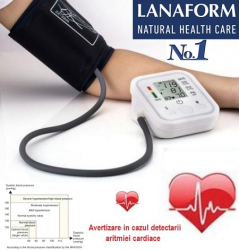 Tensiometru digital de brat cu detectare aritmie precizie mare afisaj LCD complet automat manseta 22-32cm Lanaform 