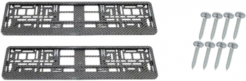 Set 2 bucati suport numar inmatriculare auto carbon + suruburi 