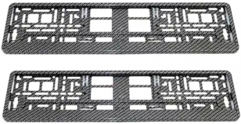 Set 2 bucati suport numar inmatriculare auto plastic ABS - carbon hidrograf 