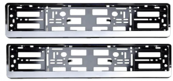 Set 2 bucati suport numar inmatriculare auto plastic ABS rama argintiu 