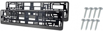 Set 2 bucati Suport placuta de numar inmatriculare fata/spate CARBON + suruburi