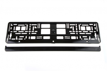 Suport numar inmatriculare auto plastic ABS negru metalizat 