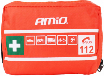 Trusa medicala de prim ajutor MINI in conformitate cu DIN 13164 in borseta imprermeabila portocalie de dimensiuni reduse