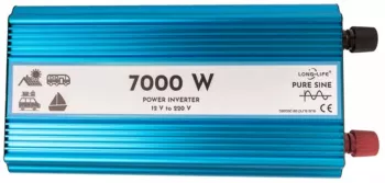Invertor Sinus Pur de 7000W Tensiune 12V-220V Putere continua 3700W 8 Protectii inteligente Albastru 
