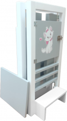 Turn De Activitati Pliabil Alb Cu Gri Deschis Learning Tower Pliabil 85X40X38 cm 
