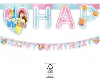 Banner litere Happy Birthday Disney Princess 200 cm 