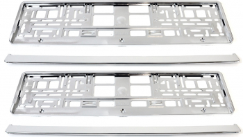 Set 2 buc suport numar de inmatriculare chrome 