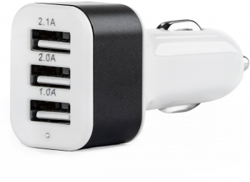 Incarcator auto 3xUSB alb PCH-03