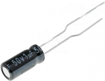 Condensator electrolitic 1uF 50VDC and Oslash 5x11mm Raster 2 5mm 