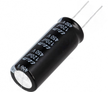 Condensator electrolitic THT 120uF 450VDC and Oslash 18x45mm and plusmn 20 